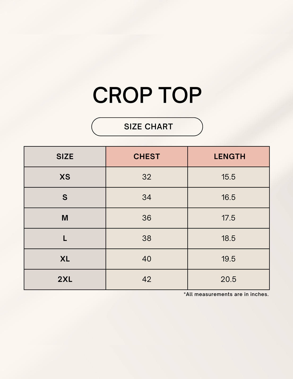 1745047541sizechart.png Trendy Golden Yellow Plain Color Crop Top - Image 2